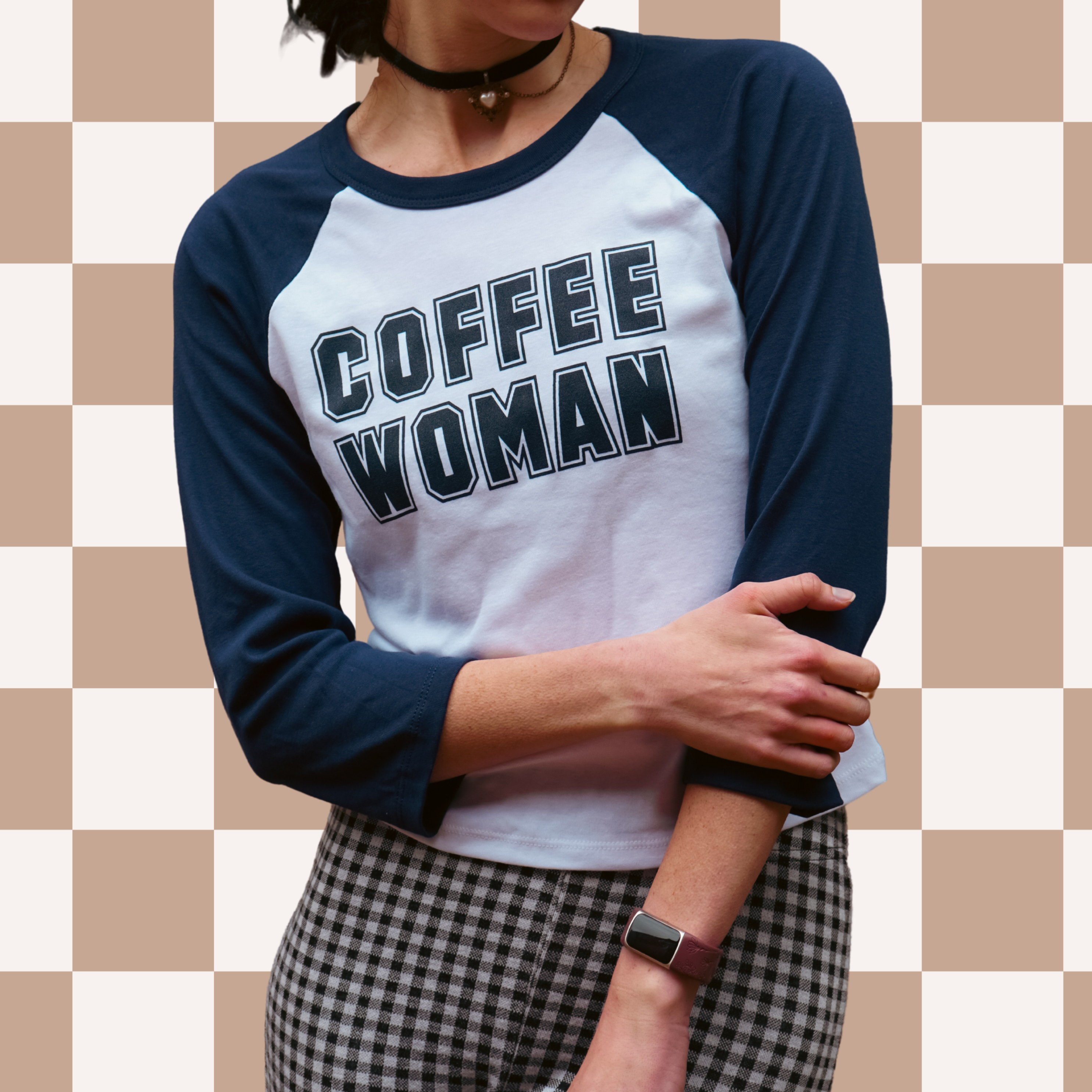 Coffee Woman Three-Quarter Baby Tee My Store