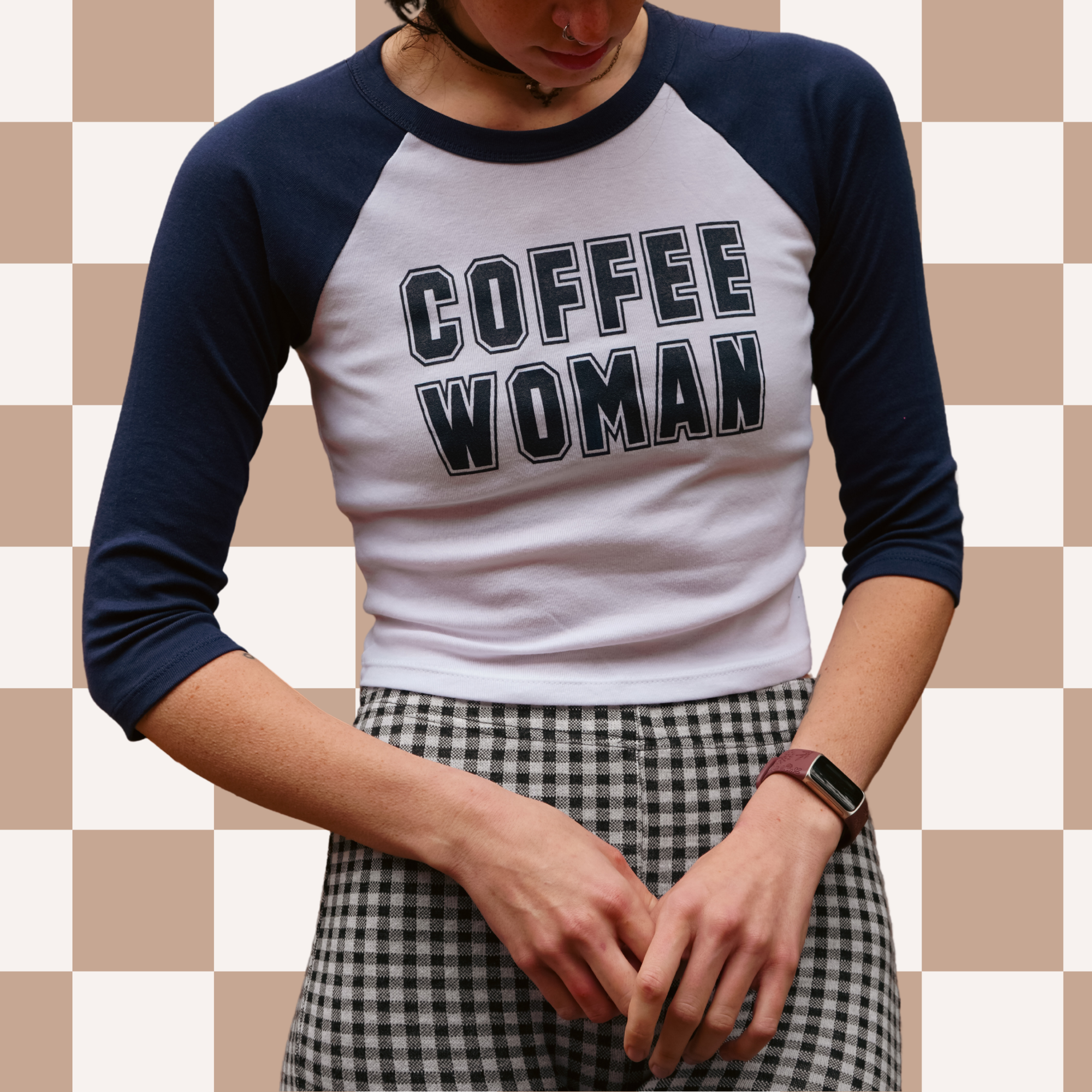 Coffee Woman Three-Quarter Baby Tee My Store