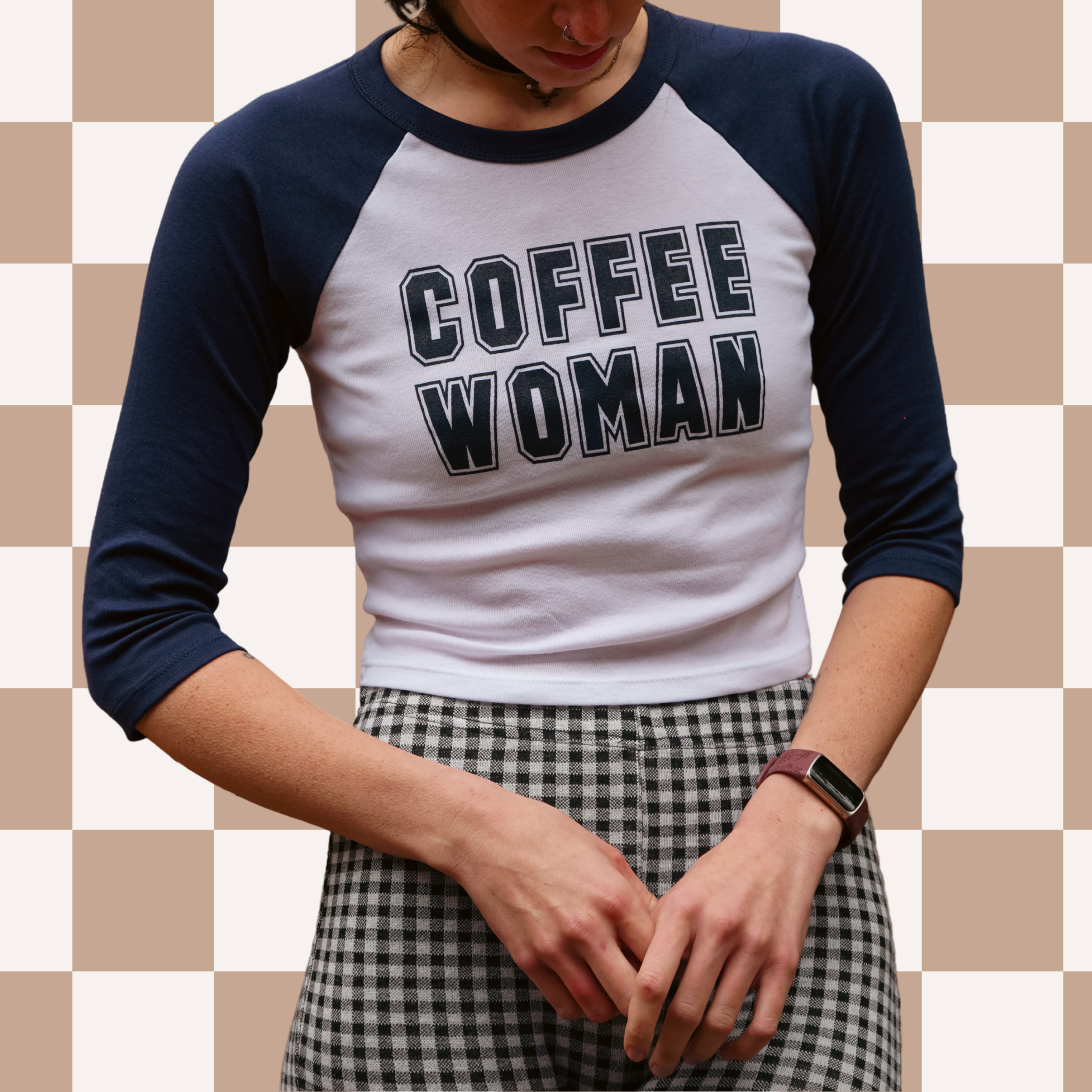 Coffee Woman Three-Quarter Baby Tee My Store