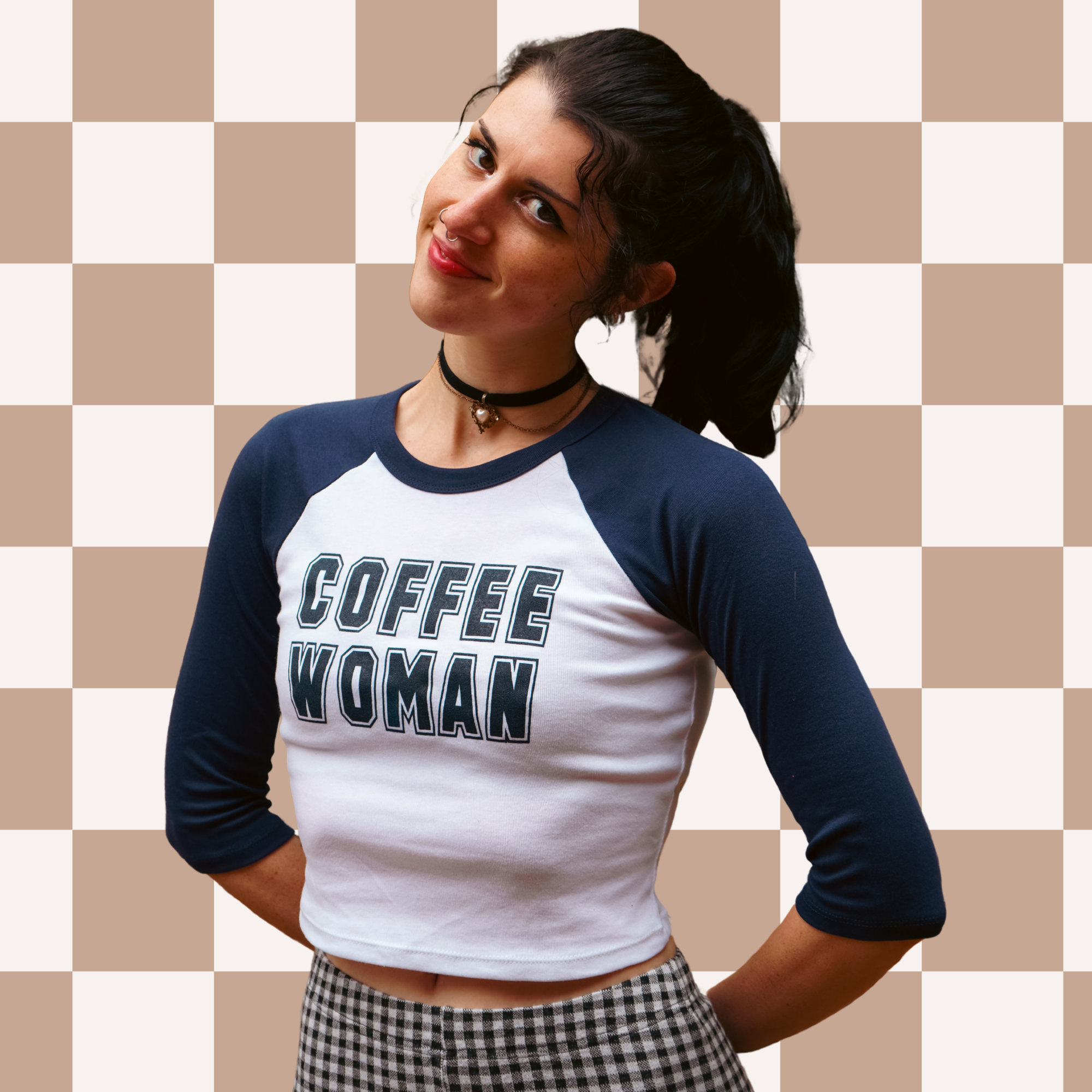 Coffee Woman Three-Quarter Baby Tee My Store