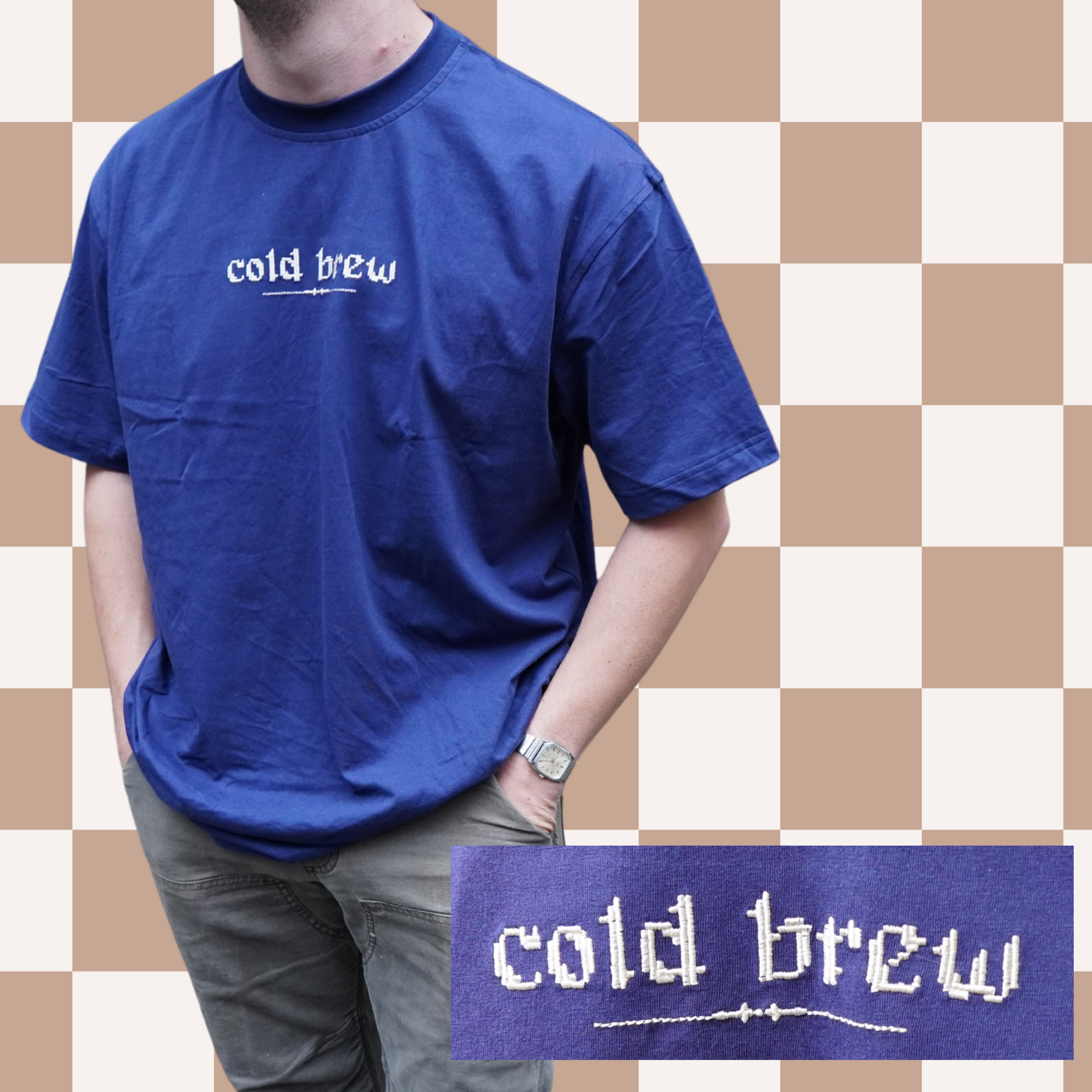 "Cold Brew" Embroidered Tee My Store