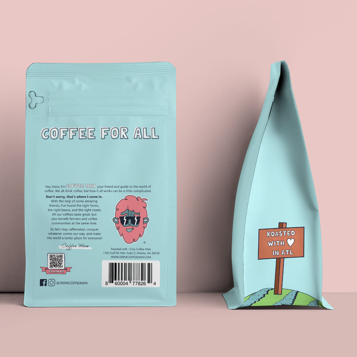 Back of 12oz Coffee Bags | Coffee Man