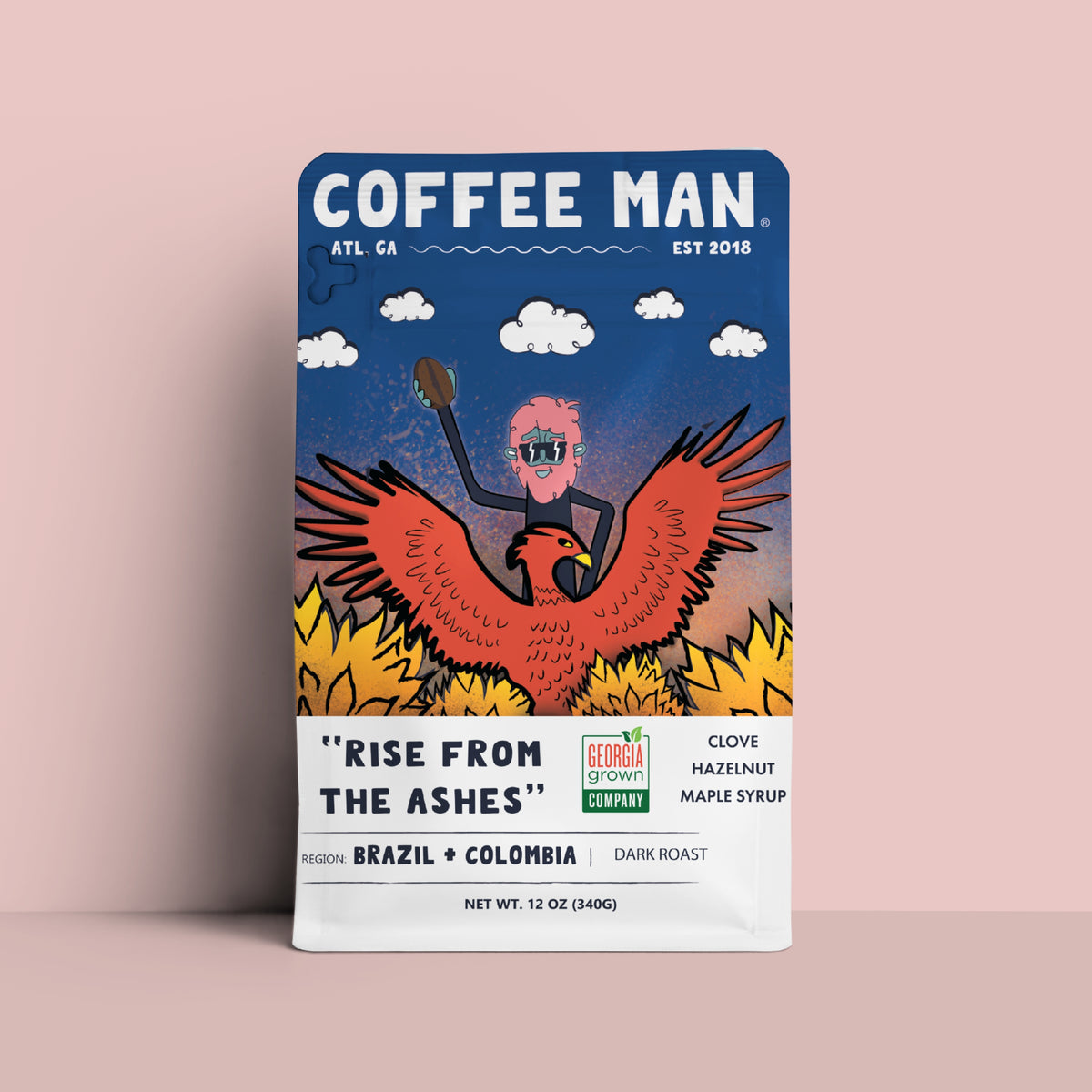 Dark Roast Colombian and Brazilian Coffee Bag Blend Coffee Man