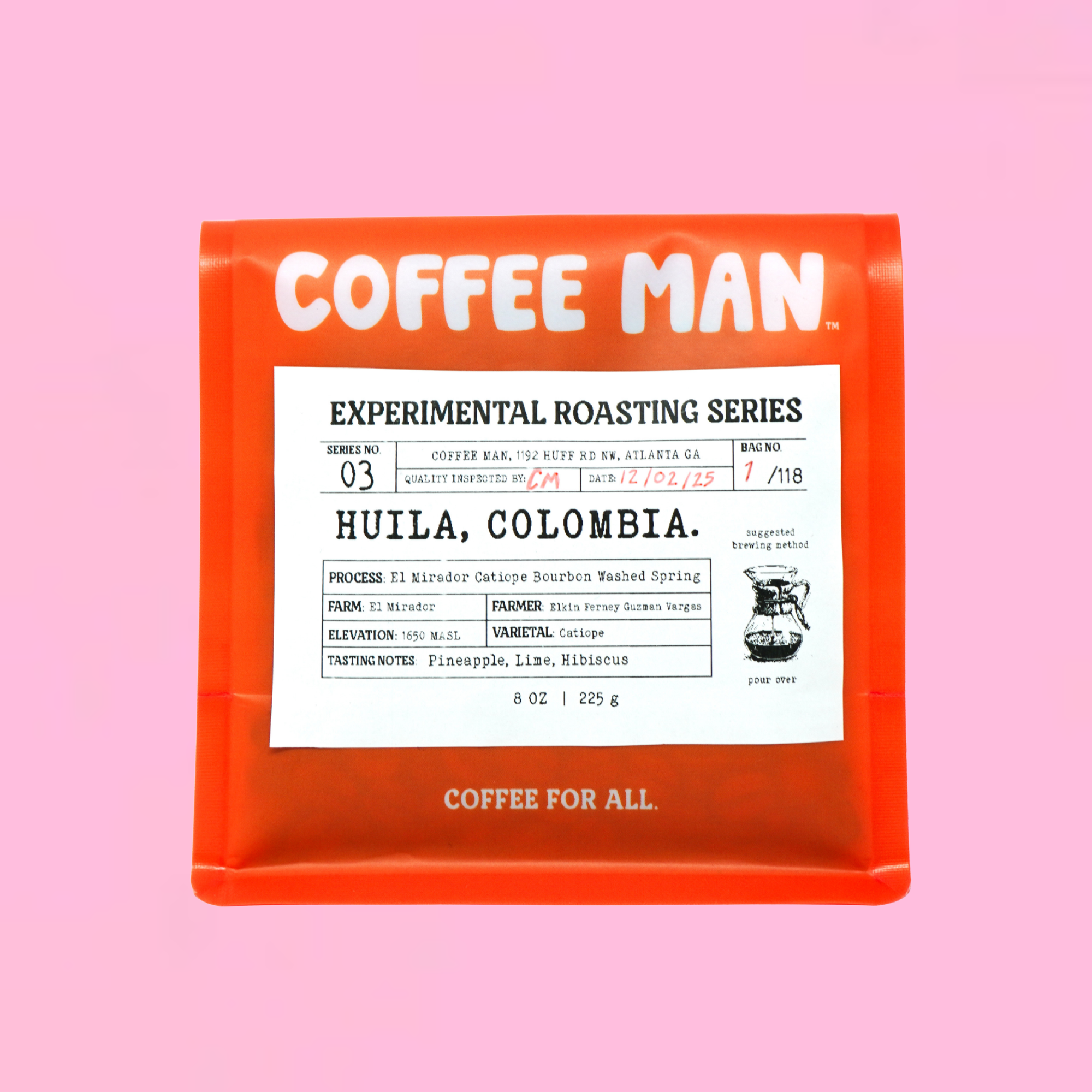 Catiope Bourbon Washed Spring Experimental Roast Coffee Man