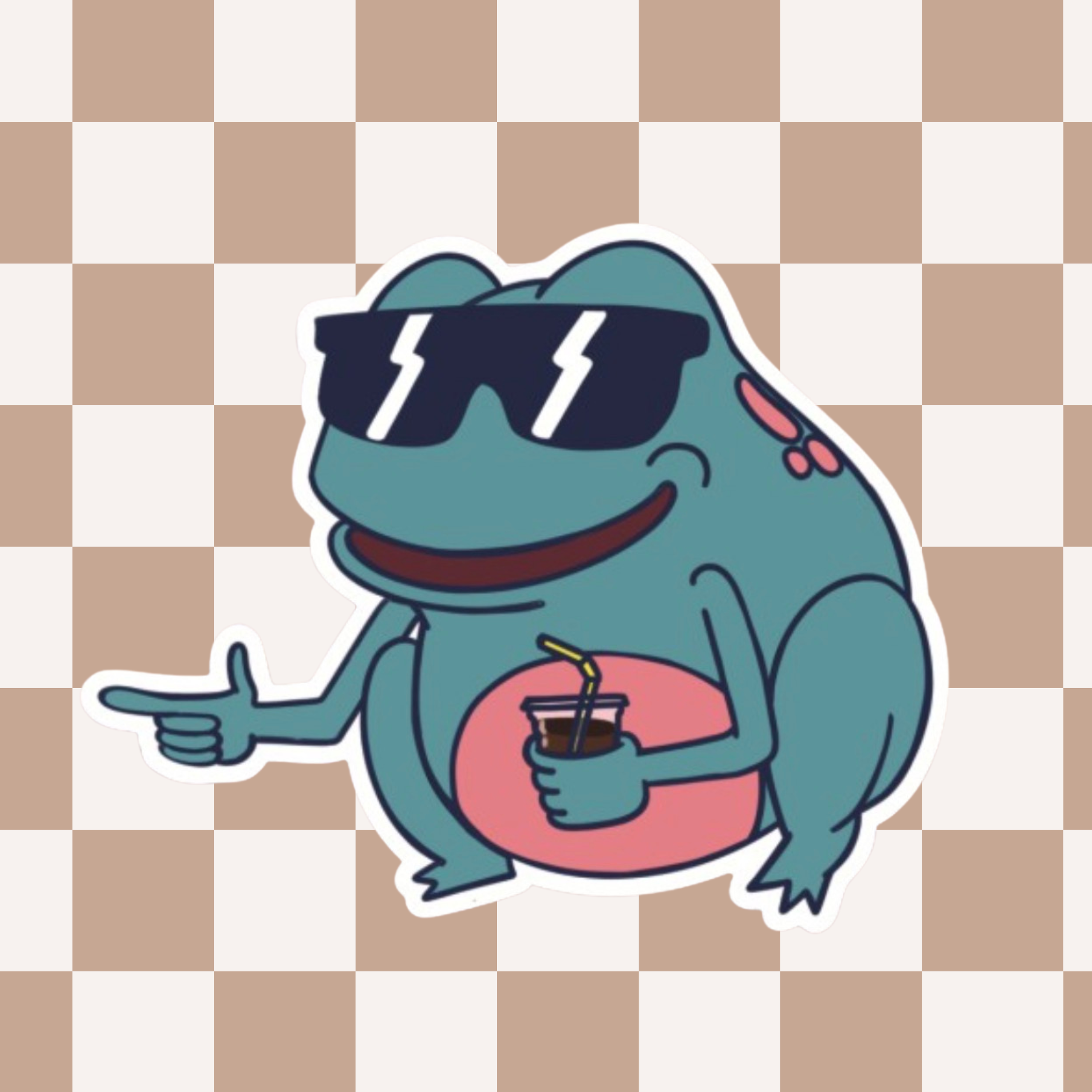 coffee frog die cut matte sticker from coffee man