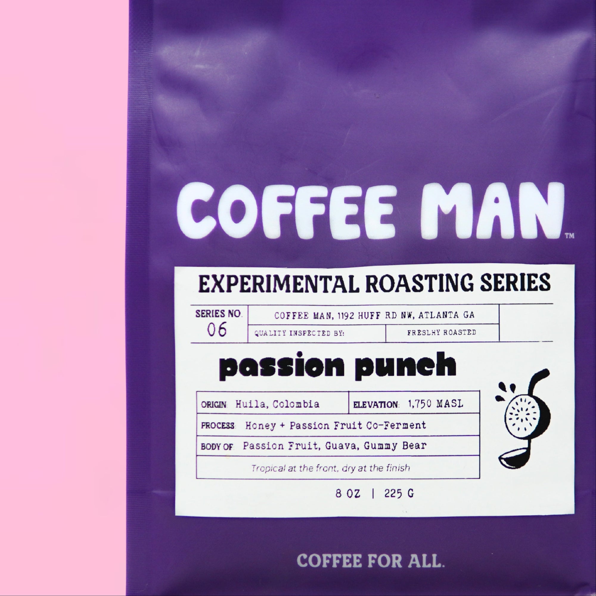 passion fruit coferment colombian light roast experimental coffee bag from coffee man